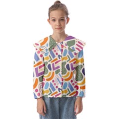 Abstract Pattern Background Kids  Peter Pan Collar Blouse by Maspions