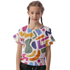 Abstract Pattern Background Kids  Cut Out Flutter Sleeves