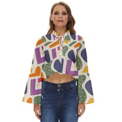 Abstract Pattern Background Boho Long Bell Sleeve Top