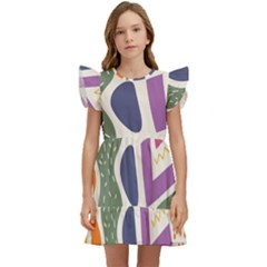 Abstract Pattern Background Kids  Winged Sleeve Dress