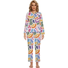 Abstract Pattern Background Womens  Long Sleeve Lightweight Pajamas Set