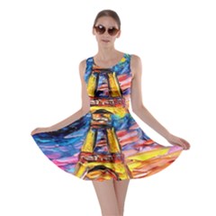 Eiffel Tower Starry Night Print Van Gogh Skater Dress