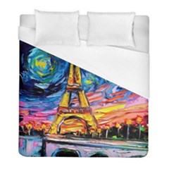 Eiffel Tower Starry Night Print Van Gogh Duvet Cover (Full/ Double Size)