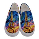 Eiffel Tower Starry Night Print Van Gogh Women s Canvas Slip Ons View1