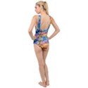 Eiffel Tower Starry Night Print Van Gogh Cross Front Low Back Swimsuit View2