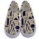 Elegant Hairdresser pattern cream Kids  Canvas Slip Ons View1