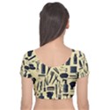 Elegant Hairdresser pattern cream Velvet Short Sleeve Crop Top  View2