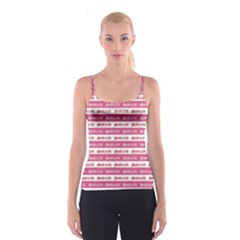 Breathe In Life, Breathe Out Love Text Motif Pattern Spaghetti Strap Top