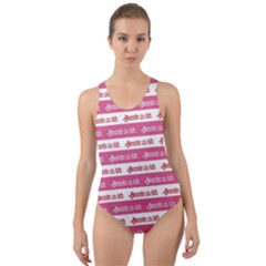 Breathe In Life, Breathe Out Love Text Motif Pattern Cut-out Back One Piece Swimsuit by dflcprintsclothing