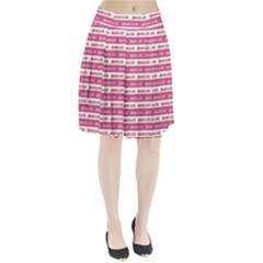 Breathe In Life, Breathe Out Love Text Motif Pattern Pleated Skirt