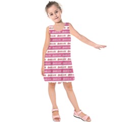 Breathe In Life, Breathe Out Love Text Motif Pattern Kids  Sleeveless Dress by dflcprintsclothing