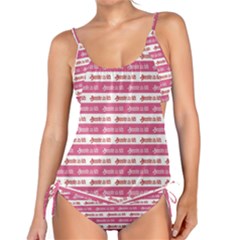 Breathe In Life, Breathe Out Love Text Motif Pattern Tankini Set by dflcprintsclothing