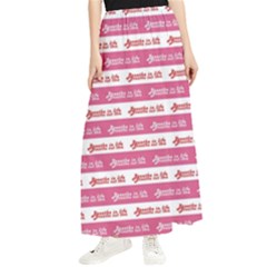 Breathe In Life, Breathe Out Love Text Motif Pattern Maxi Chiffon Skirt by dflcprintsclothing