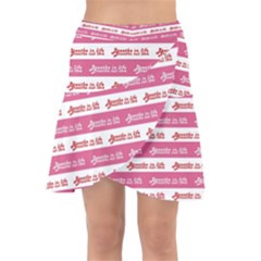 Breathe In Life, Breathe Out Love Text Motif Pattern Wrap Front Skirt by dflcprintsclothing