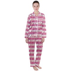 Breathe In Life, Breathe Out Love Text Motif Pattern Women s Long Sleeve Satin Pajamas Set	 by dflcprintsclothing