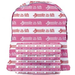 Breathe In Life, Breathe Out Love Text Motif Pattern Giant Full Print Backpack by dflcprintsclothing