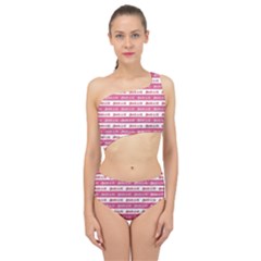 Breathe In Life, Breathe Out Love Text Motif Pattern Spliced Up Two Piece Swimsuit by dflcprintsclothing