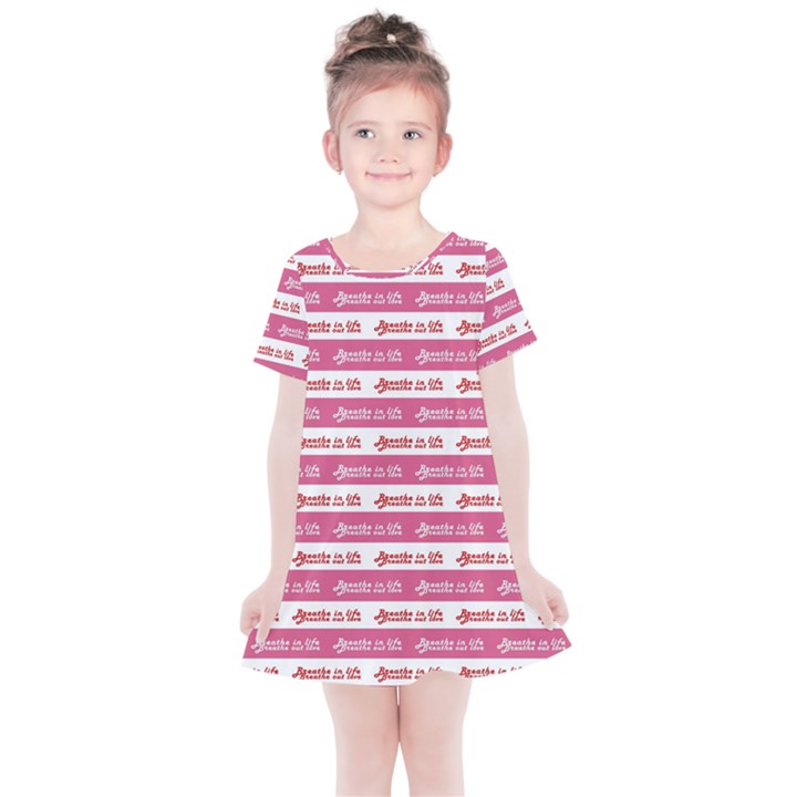 Breathe in life, breathe out love text motif pattern Kids  Simple Cotton Dress