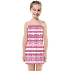 Breathe In Life, Breathe Out Love Text Motif Pattern Kids  Summer Sun Dress by dflcprintsclothing