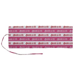 Breathe In Life, Breathe Out Love Text Motif Pattern Roll Up Canvas Pencil Holder (m) by dflcprintsclothing