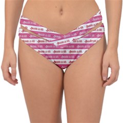 Breathe In Life, Breathe Out Love Text Motif Pattern Double Strap Halter Bikini Bottoms