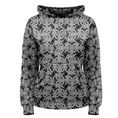 Ethnic Symbols Motif Black And White Pattern Women s Pullover Hoodie by dflcprintsclothing