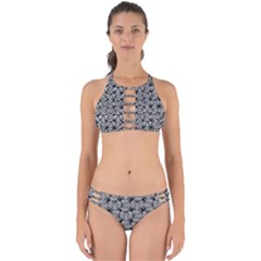 Ethnic Symbols Motif Black And White Pattern Perfectly Cut Out Bikini Set by dflcprintsclothing