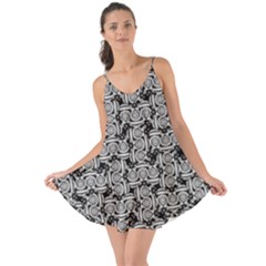 Ethnic Symbols Motif Black And White Pattern Love The Sun Cover Up by dflcprintsclothing