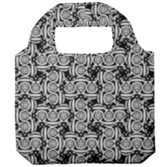 Ethnic Symbols Motif Black And White Pattern Foldable Grocery Recycle Bag by dflcprintsclothing