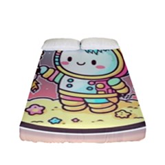 Boy Astronaut Cotton Candy Childhood Fantasy Tale Literature Planet Universe Kawaii Nature Cute Clou Fitted Sheet (full/ Double Size) by Maspions