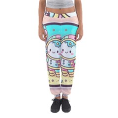 Boy Astronaut Cotton Candy Childhood Fantasy Tale Literature Planet Universe Kawaii Nature Cute Clou Women s Jogger Sweatpants by Maspions