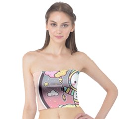 Boy Astronaut Cotton Candy Childhood Fantasy Tale Literature Planet Universe Kawaii Nature Cute Clou Tube Top by Maspions