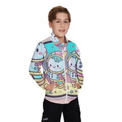 Boy Astronaut Cotton Candy Childhood Fantasy Tale Literature Planet Universe Kawaii Nature Cute Clou Kids  Windbreaker by Maspions