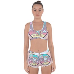 Boy Astronaut Cotton Candy Childhood Fantasy Tale Literature Planet Universe Kawaii Nature Cute Clou Racerback Boyleg Bikini Set by Maspions