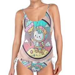 Boy Astronaut Cotton Candy Childhood Fantasy Tale Literature Planet Universe Kawaii Nature Cute Clou Tankini Set by Maspions