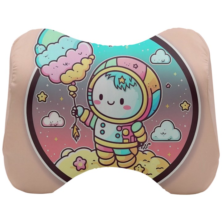 Boy Astronaut Cotton Candy Childhood Fantasy Tale Literature Planet Universe Kawaii Nature Cute Clou Head Support Cushion