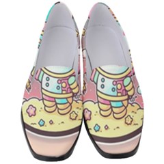 Boy Astronaut Cotton Candy Childhood Fantasy Tale Literature Planet Universe Kawaii Nature Cute Clou Women s Classic Loafer Heels by Maspions