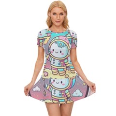 Boy Astronaut Cotton Candy Childhood Fantasy Tale Literature Planet Universe Kawaii Nature Cute Clou Women s Sports Wear Set by Maspions