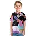 Girl Bed Space Planets Spaceship Rocket Astronaut Galaxy Universe Cosmos Woman Dream Imagination Bed Kids  Sport Mesh T-Shirt View1