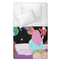 Girl Bed Space Planets Spaceship Rocket Astronaut Galaxy Universe Cosmos Woman Dream Imagination Bed Duvet Cover (single Size)