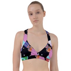 Girl Bed Space Planets Spaceship Rocket Astronaut Galaxy Universe Cosmos Woman Dream Imagination Bed Sweetheart Sports Bra