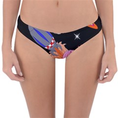 Girl Bed Space Planets Spaceship Rocket Astronaut Galaxy Universe Cosmos Woman Dream Imagination Bed Reversible Hipster Bikini Bottoms