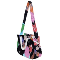 Girl Bed Space Planets Spaceship Rocket Astronaut Galaxy Universe Cosmos Woman Dream Imagination Bed Rope Handles Shoulder Strap Bag