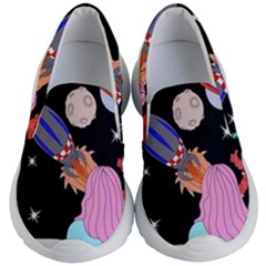 Girl Bed Space Planets Spaceship Rocket Astronaut Galaxy Universe Cosmos Woman Dream Imagination Bed Kids Lightweight Slip Ons by Maspions