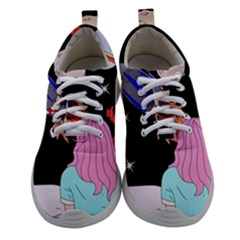 Girl Bed Space Planets Spaceship Rocket Astronaut Galaxy Universe Cosmos Woman Dream Imagination Bed Women Athletic Shoes by Maspions