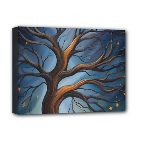 Tree Branches Mystical Moon Expressionist Oil Painting Acrylic Painting Abstract Nature Moonlight Ni Deluxe Canvas 16  X 12  (stretched) 