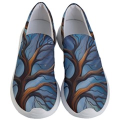 Tree Branches Mystical Moon Expressionist Oil Painting Acrylic Painting Abstract Nature Moonlight Ni Women s Lightweight Slip Ons