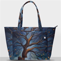 Tree Branches Mystical Moon Expressionist Oil Painting Acrylic Painting Abstract Nature Moonlight Ni Back Pocket Shoulder Bag 