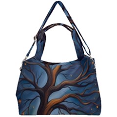 Tree Branches Mystical Moon Expressionist Oil Painting Acrylic Painting Abstract Nature Moonlight Ni Double Compartment Shoulder Bag