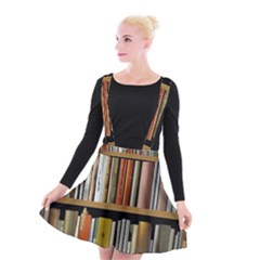 Book Nook Books Bookshelves Comfortable Cozy Literature Library Study Reading Reader Reading Nook Ro Suspender Skater Skirt by Maspions